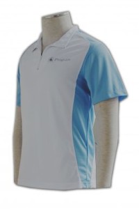 W080訂造polo運動衫  訂購團體運動短袖  設計polo運動衫  polo運動衫專門店    白色  撞色天藍色